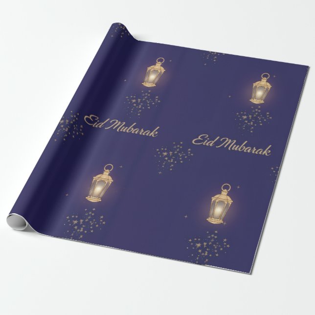 Papel de embrulho Eid Azul (Desenrolado)