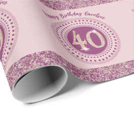 Papel de embrulho Elegante de 40º Aniversário com
