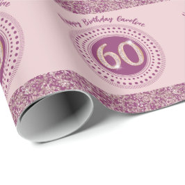 Papel de embrulho elegante de aniversário de 60 an