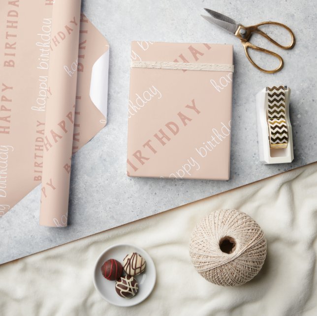 Papel de embrulho elegante de aniversário feliz (Artesanato)