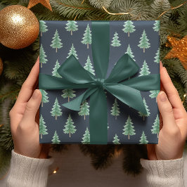 Papel de embrulho elegante de árvore de Natal em a