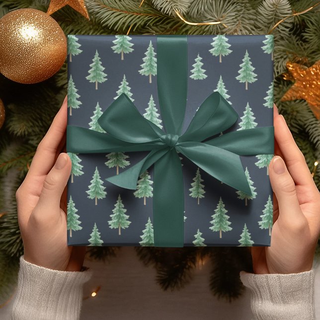 Papel de embrulho elegante de árvore de Natal em a (Criador carregado)