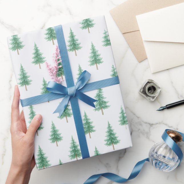 Papel de embrulho elegante de árvore de Natal em a (Presentear)