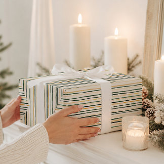 Papel de embrulho elegante de listras de inverno e