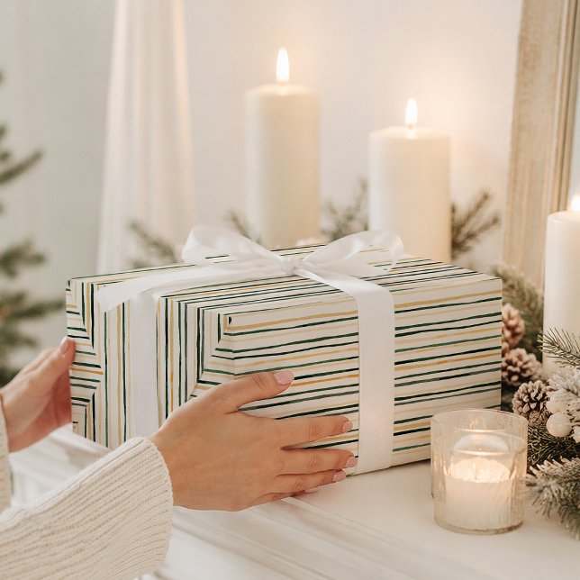 Papel de embrulho elegante de listras de inverno e (Criador carregado)