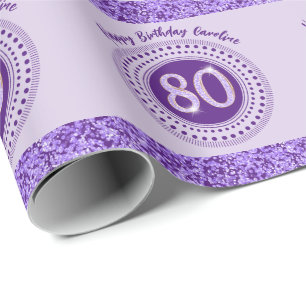 Papel de embrulho elegante para 80º aniversário co