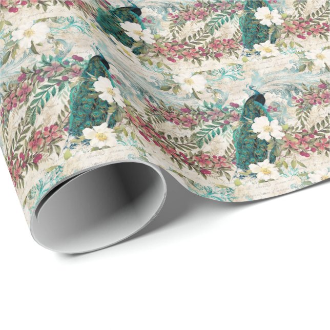Papel de embrulho elegante para presentes Pavão (Ponta do rolo)