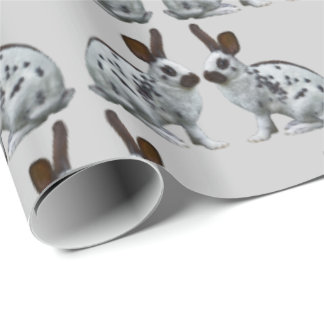 Papel de embrulho English Bunny Frenzy (Cinza Clar