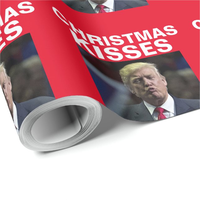 Papel de embrulho engraçado do NATAL de DONALD TRU (Ponta do rolo)