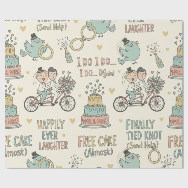 Papel de embrulho engraçado para casamento  (Aberto)