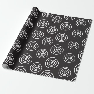 Papel de embrulho espiral branco e preto elegante