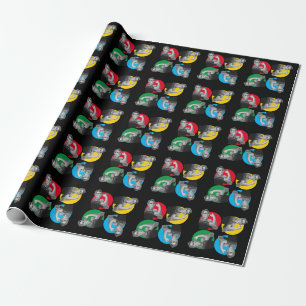 Papel de embrulho estampado ROSIE RIVETER preto