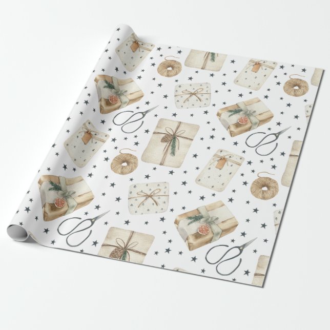 Papel de embrulho estilo vintage para presentes de (Desenrolado)