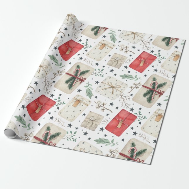 Papel de embrulho estilo vintage para presentes de (Desenrolado)