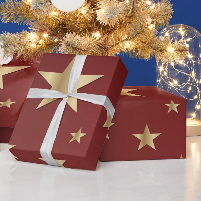 Papel de embrulho Estrelas Douradas (Feriados)