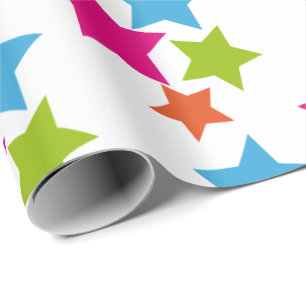 Papel de embrulho - Estrelas multicoloridas