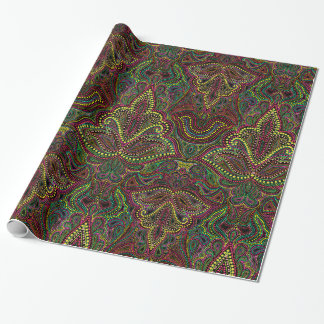 Papel de embrulho exótico do damasco do boho de