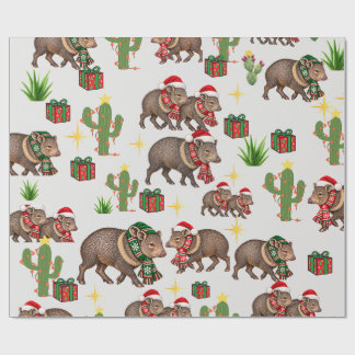 Papel de Embrulho Família de Javelina de Natal