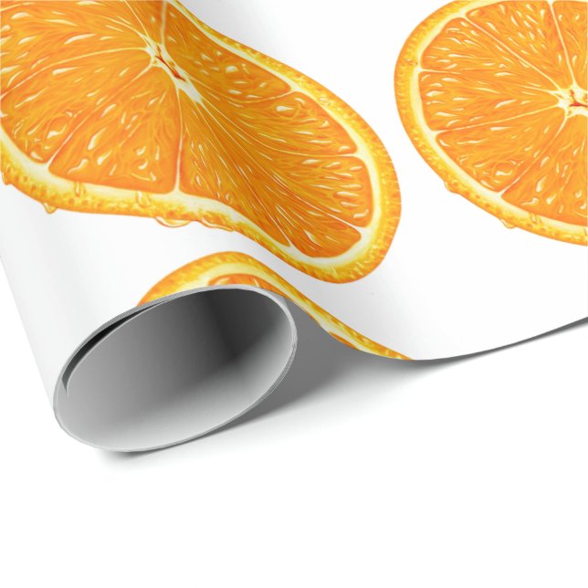 Papel de embrulho - Fatia de laranja (Ponta do rolo)