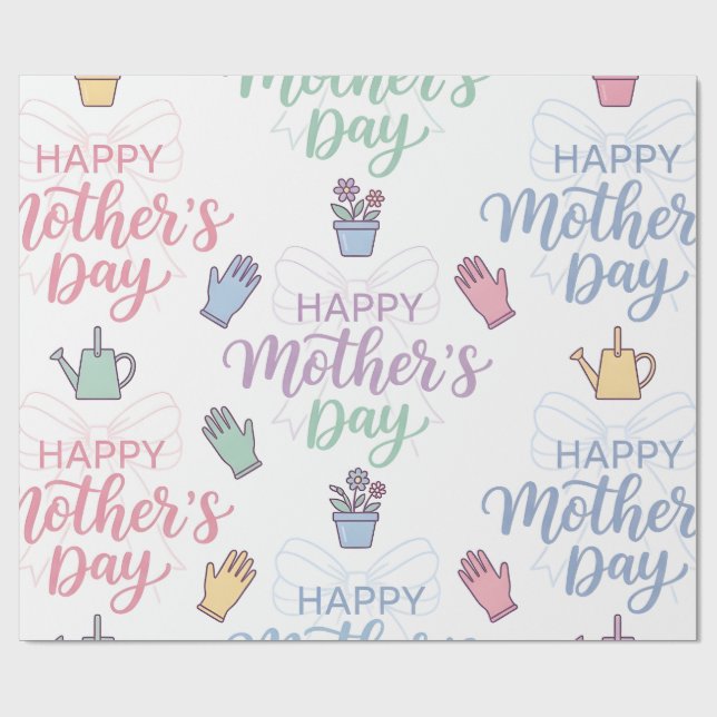 Papel de embrulho - Feliz Dia das Mães Papel de em (Aberto)