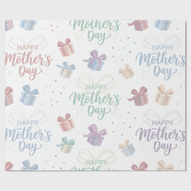 Papel de embrulho - Feliz Dia das Mães Papel de em (Aberto)