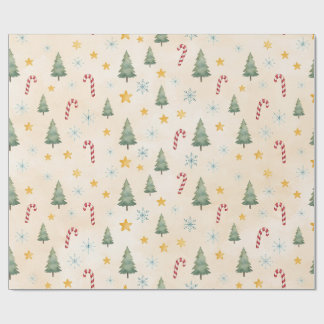Papel de embrulho festivo de Natal creme