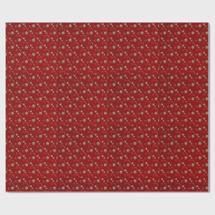 Papel de embrulho Festivo Vermelho e Dourado com v