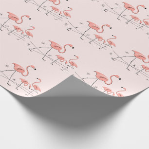 Papel de embrulho Flamingos Pink Trio 2