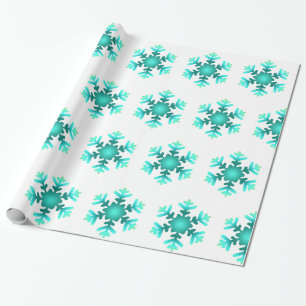 Papel de embrulho flocos de neve azuis