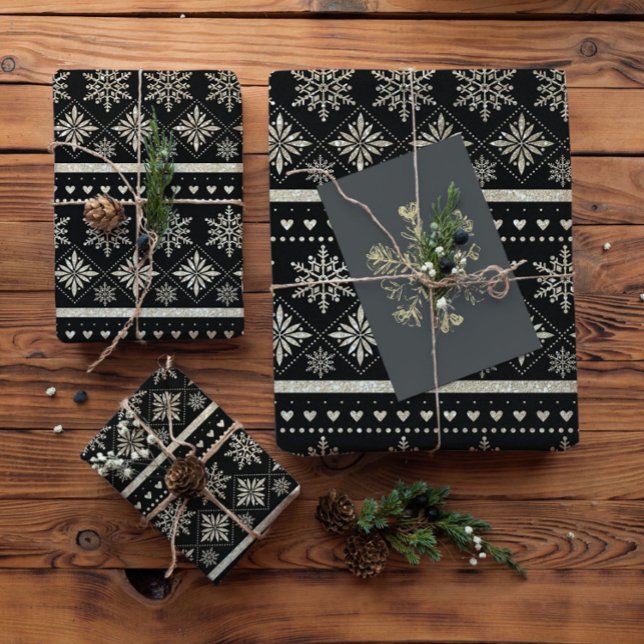 Papel de embrulho flocos de neve dourados (Criador carregado)