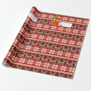 Papel de embrulho Flocos de neve e Rena