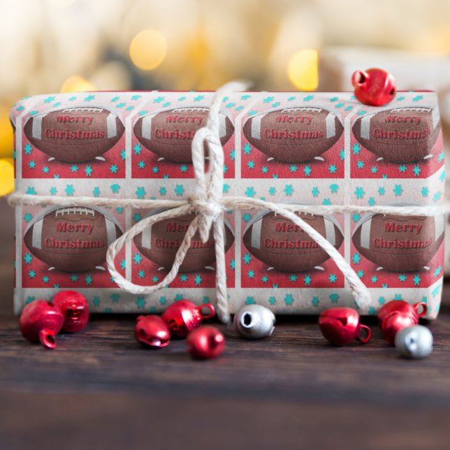 Papel de embrulho flocos de neve futebol Natal (Criador carregado)