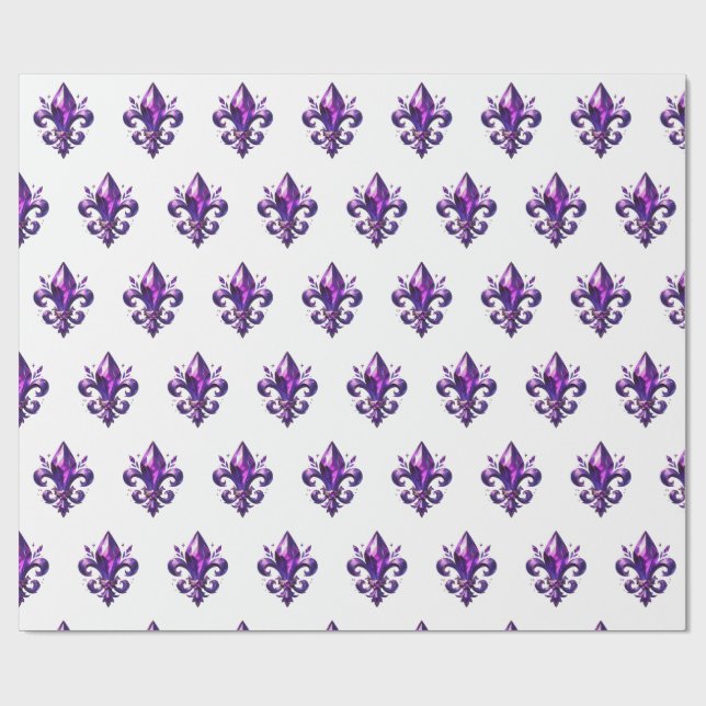 papel de embrulho flor de lis roxo (Aberto)