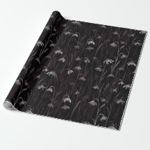 Papel de embrulho Flor de Neve Escuro