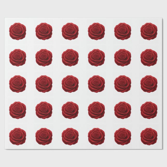 Papel de Embrulho - Flor de Rosa Vermelha (Aberto)