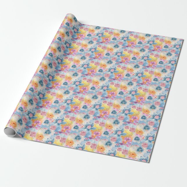 Papel de embrulho floral (Desenrolado)