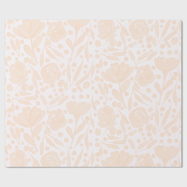 Papel de Embrulho Floral Bege Claro (Aberto)
