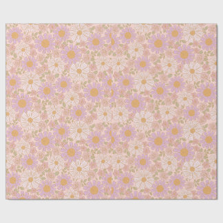 Papel de embrulho floral boho de primavera suave