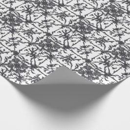 Papel de embrulho floral botânico cinza clássico