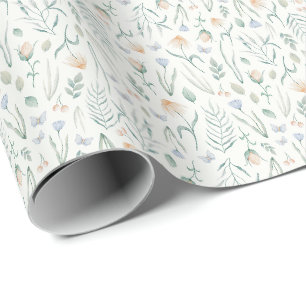 Papel de embrulho Floral Botânico Cottagecore Vint