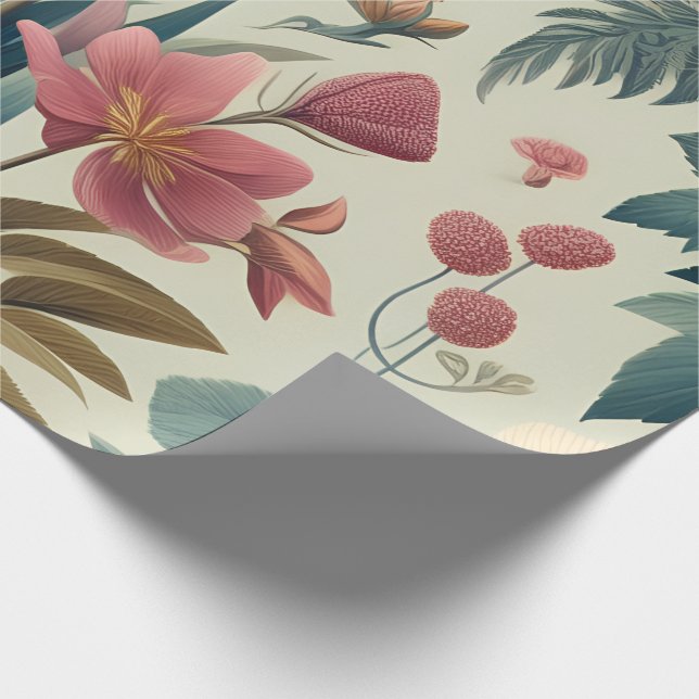 Papel de embrulho floral botânico de luxo (Ponta)