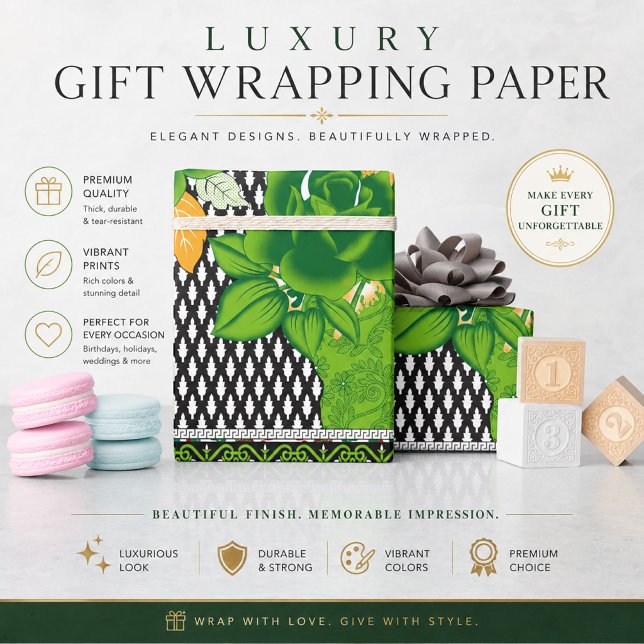 Papel de embrulho floral botânico de Natal (Criador carregado)