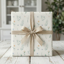 Papel de embrulho floral cottagecore aquarela de f