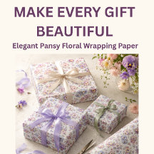 Papel de Embrulho Floral de Amor-Perfeito | Presen