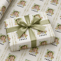 Papel de embrulho floral de aniversário para menin