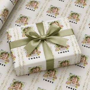 Papel de embrulho floral de aniversário para menin