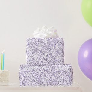 Papel de embrulho floral de lavanda