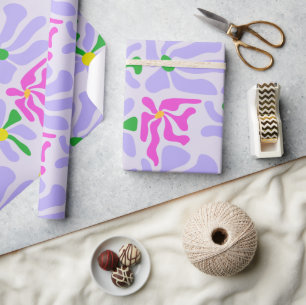 Papel de embrulho floral de lavanda