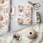 Papel de embrulho floral de outono em terracota el<br><div class="desc">Papel de embrulho floral de outono elegante. Ótimo para embrulhar presentes e decorar para um chá de bebê de outono ou casamento</div>