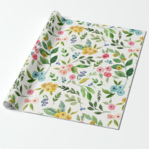 Papel de Embrulho Floral de Primavera